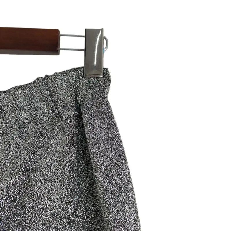 Louis Vuitton Louis Vuitton Silver Nylon A-Line Skirt 0089 Size 23" - 3 Thumbnail