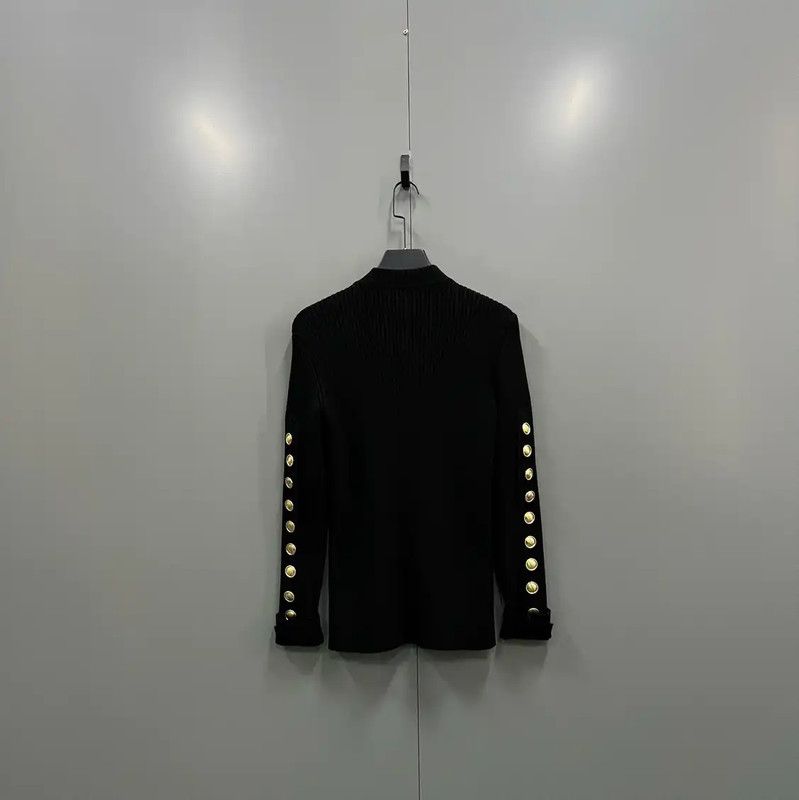 Louis Vuitton Louis Vuitton Black Wool Long Sleeve Sweater 0089 Size M / US 6-8 / IT 42-44 - 2 Thumbnail