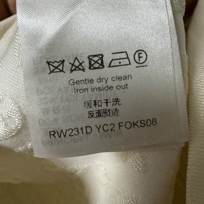 Louis Vuitton Louis Vuitton Cream Silk Women's T-Shirt 0089 Size S / US 4 / IT 40 - 6 Thumbnail