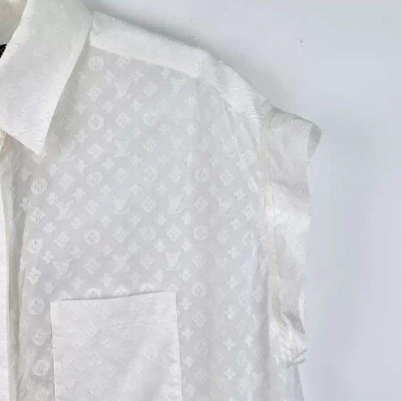 Louis Vuitton Louis Vuitton White Cotton Women's Shirt 0089 Size S / US 4 / IT 40 - 3 Thumbnail