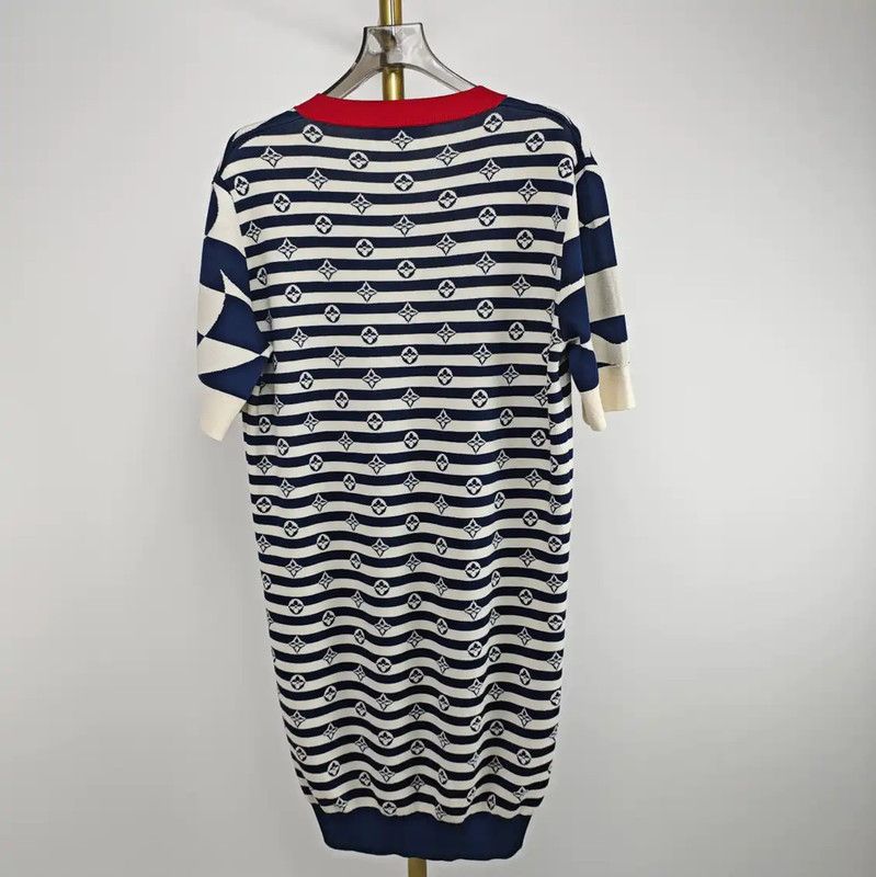 Louis Vuitton Louis Vuitton Spring Autumn Blue Silk Dress 0089 Size S / US 4 / IT 40 - 6 Thumbnail