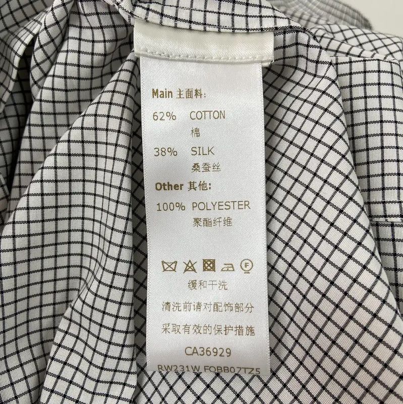 Louis Vuitton Louis Vuitton Gray Cotton Checked Long Sleeve Shirt 0089 Size XS / US 0-2 / IT 36-38 - 7 Thumbnail