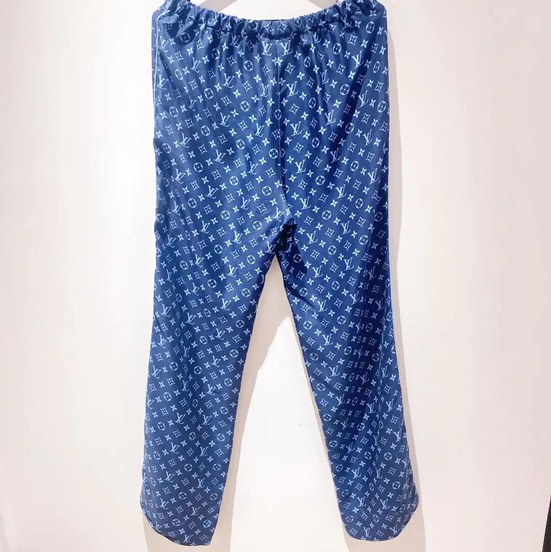 Louis Vuitton Louis Vuitton Blue Silk Women's Casual Pants 0089 Size 23" - 2 Thumbnail