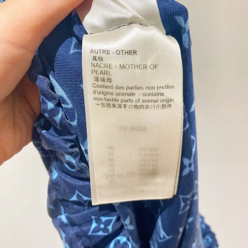 Louis Vuitton Louis Vuitton Blue Silk Women's Casual Pants 0089 Size 23" - 5 Thumbnail