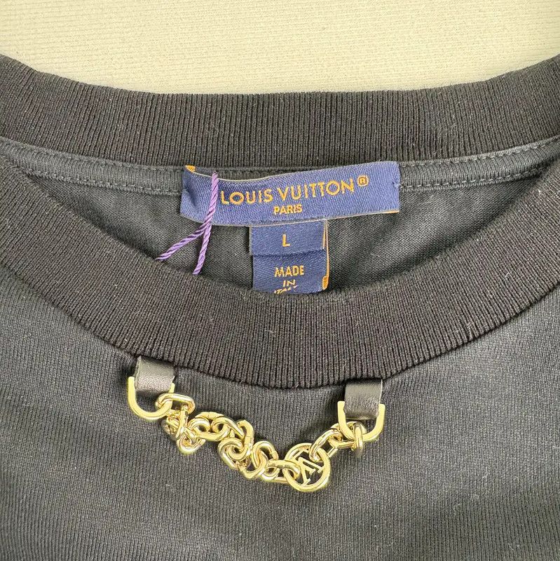 Louis Vuitton Louis Vuitton Black Cotton T-Shirt for Women 0089 Size L / US 10 / IT 46 - 3 Thumbnail