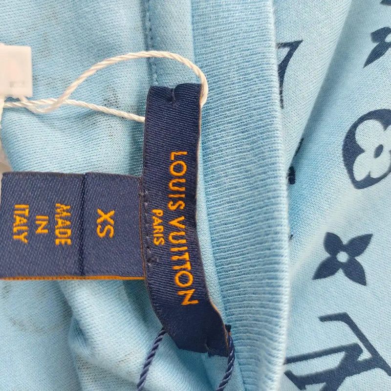 Louis Vuitton Louis Vuitton Blue Cotton Women's T-Shirt 0089 Size XS / US 0-2 / IT 36-38 - 3 Thumbnail