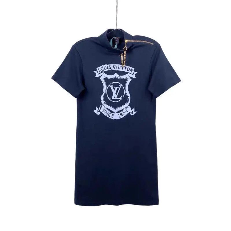 Louis Vuitton Louis Vuitton Women's Blue Cotton Dress XS 0089 Size XS / US 0-2 / IT 36-38 - 5 Thumbnail