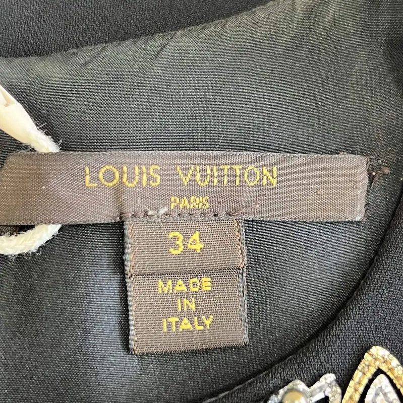 Louis Vuitton Louis Vuitton Black Cotton Short Sleeve Dress 0089 Size XXS / US 00 / IT 34 - 5 Thumbnail