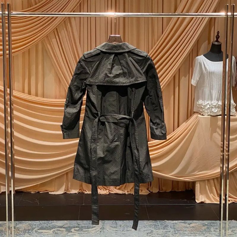 Louis Vuitton Louis Vuitton Black Women's Cotton Trench Coat 0089 Size S / US 4 / IT 40 - 2 Thumbnail