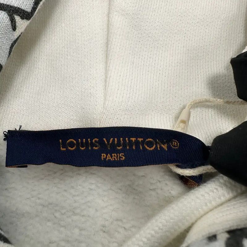 Louis Vuitton Louis Vuitton White Cotton Print Women's Hoodie 0089 Size S / US 4 / IT 40 - 3 Thumbnail