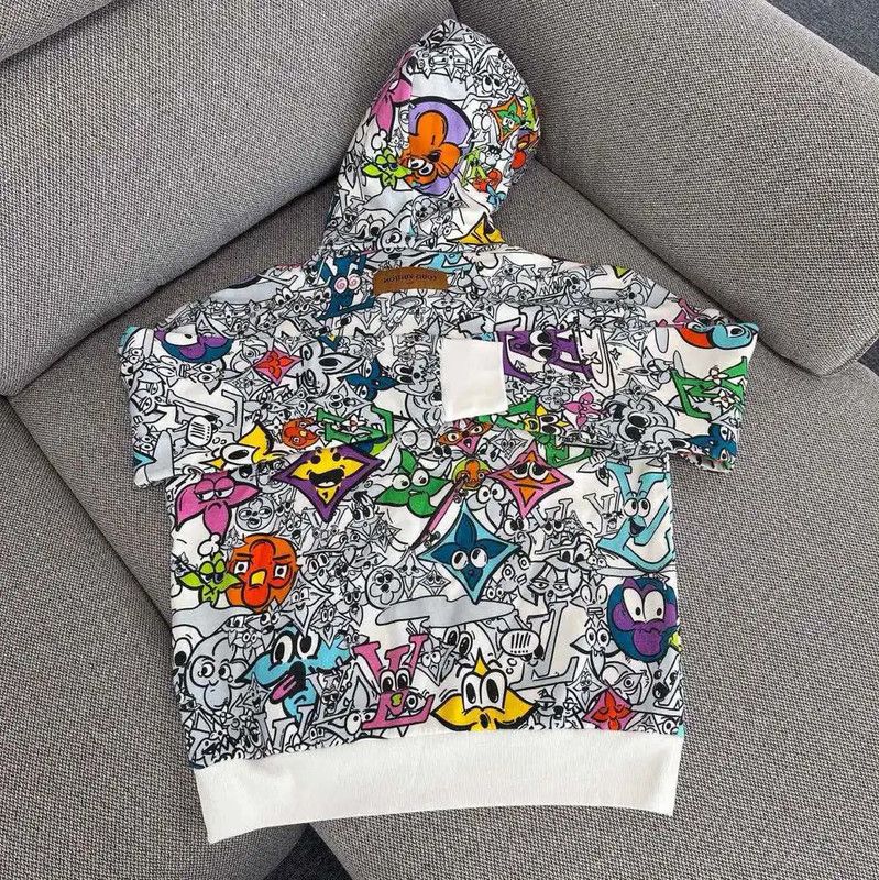 Louis Vuitton Louis Vuitton White Cotton Print Women's Hoodie 0089 Size S / US 4 / IT 40 - 2 Thumbnail