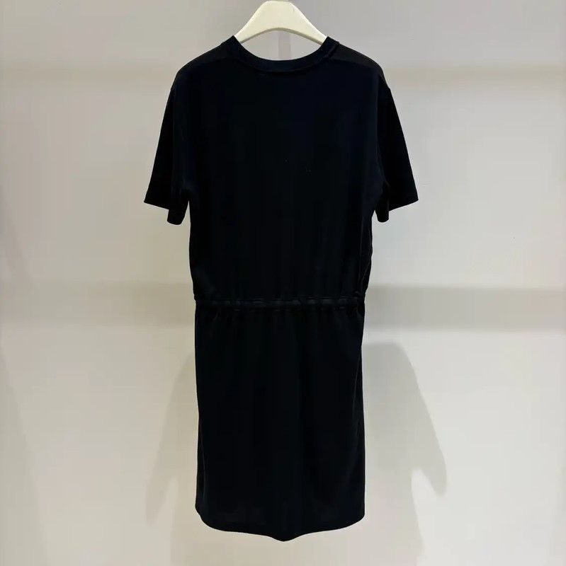 Louis Vuitton Louis Vuitton Black Cotton Short Sleeve Dress 0089 Size L / US 10 / IT 46 - 2 Thumbnail