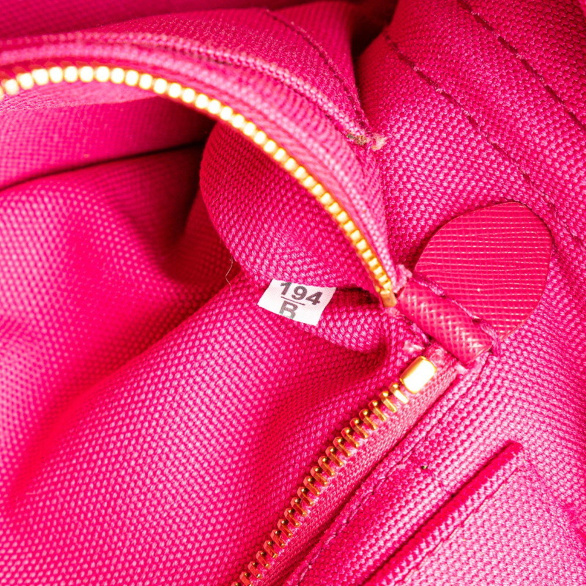 Prada Prada Triangle Logo Plate Mini Canapa Handbag/Shoulder Bag, 2-Way, B2439G, Pink Canvas, Women's Size ONE SIZE - 8 Thumbnail