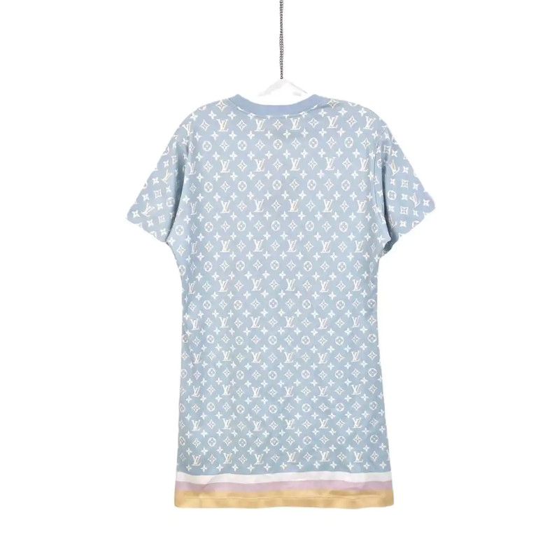 Louis Vuitton Louis Vuitton Light Blue Cotton Dress for Women 0089 Size S / US 4 / IT 40 - 2 Thumbnail