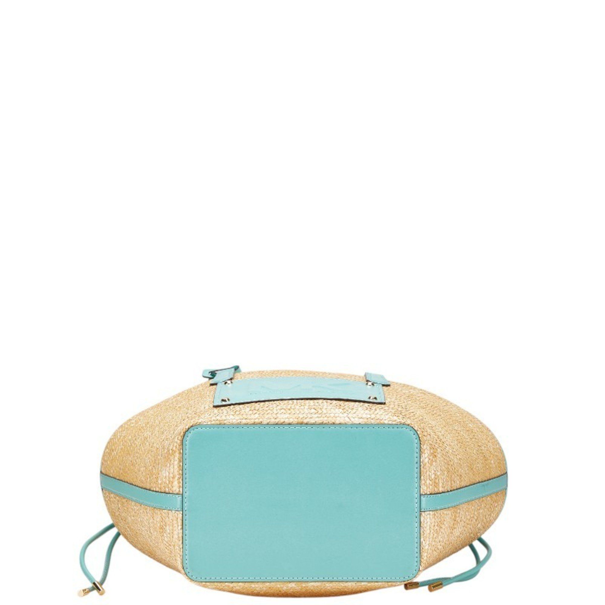 Michael Kors Michael Kors Tote Bag, Basket Beige, Light Blue, Straw Leather, Women's, Size ONE SIZE - 3 Thumbnail