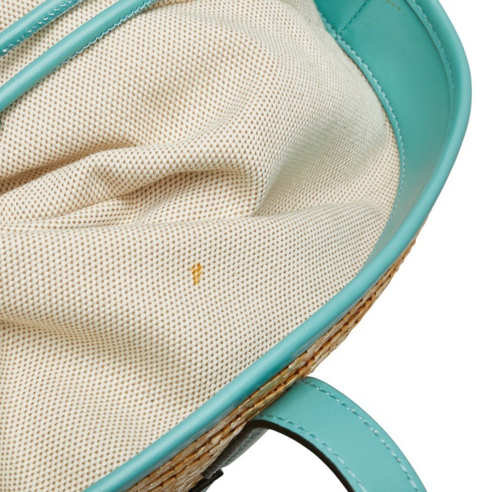 Michael Kors Michael Kors Tote Bag, Basket Beige, Light Blue, Straw Leather, Women's, Size ONE SIZE - 4 Thumbnail