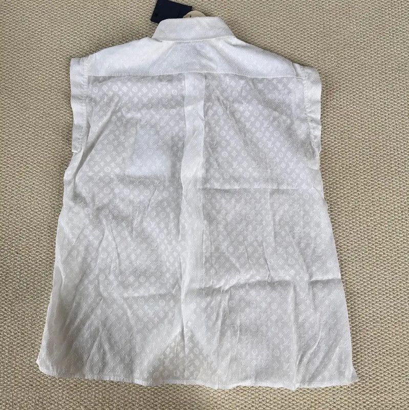 Louis Vuitton Louis Vuitton Cream Cotton Women's Shirt 0089 Size M / US 6-8 / IT 42-44 - 2 Thumbnail