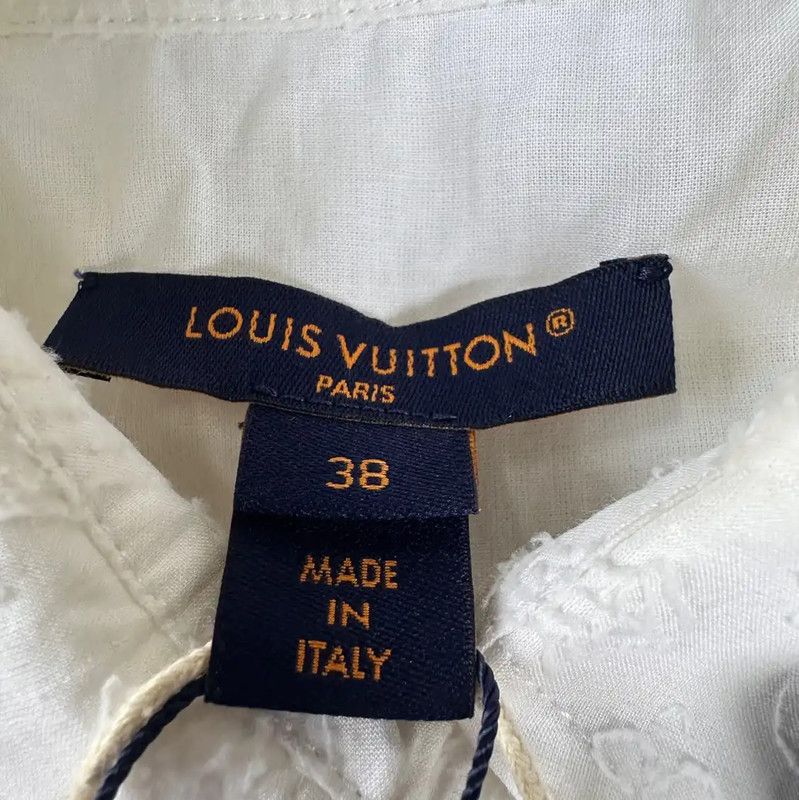 Louis Vuitton Louis Vuitton Cream Cotton Women's Shirt 0089 Size M / US 6-8 / IT 42-44 - 3 Thumbnail