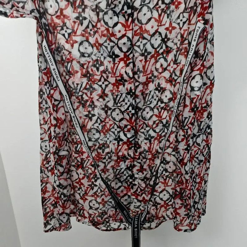 Louis Vuitton Louis Vuitton Red Summer Silk Logo Dress 0089 Size S / US 4 / IT 40 - 3 Thumbnail