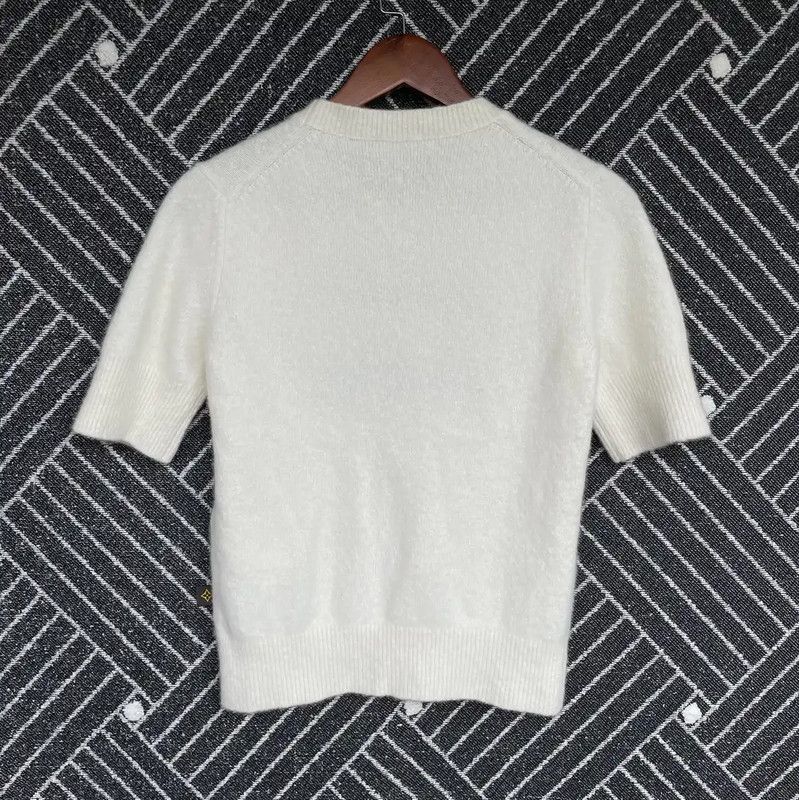 Louis Vuitton Louis Vuitton Cream Wool Blend T-Shirt 0089 Size M / US 6-8 / IT 42-44 - 2 Thumbnail