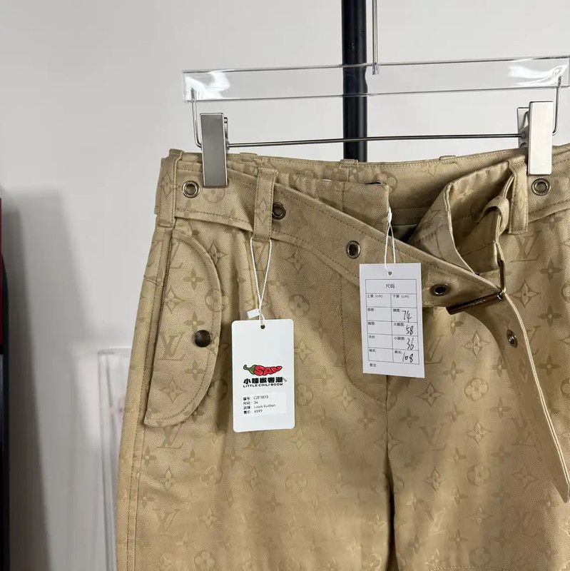 Louis Vuitton Louis Vuitton Women's Light Brown Denim Pants 0089 Size 22" - 2 Thumbnail
