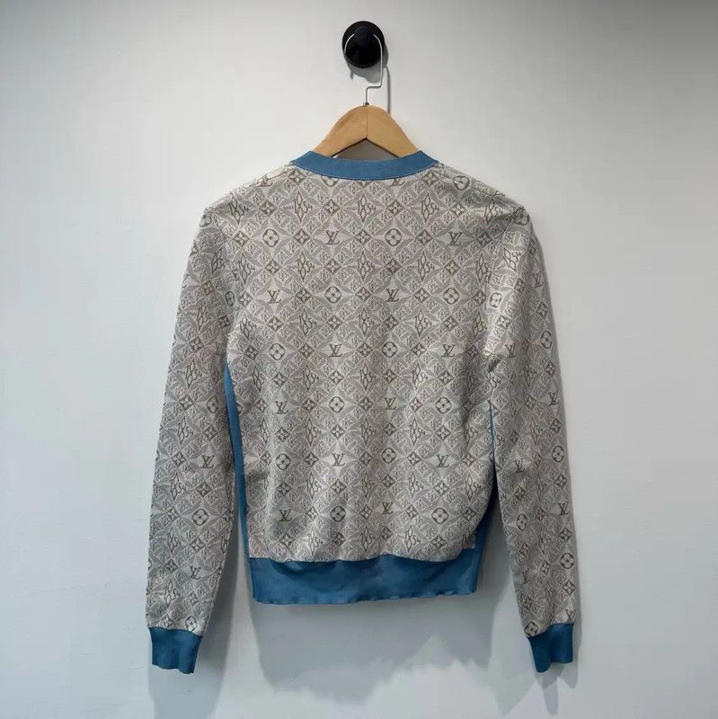 Louis Vuitton Louis Vuitton Gray Cotton Monogram Cardigan 0089 Size S / US 4 / IT 40 - 2 Thumbnail