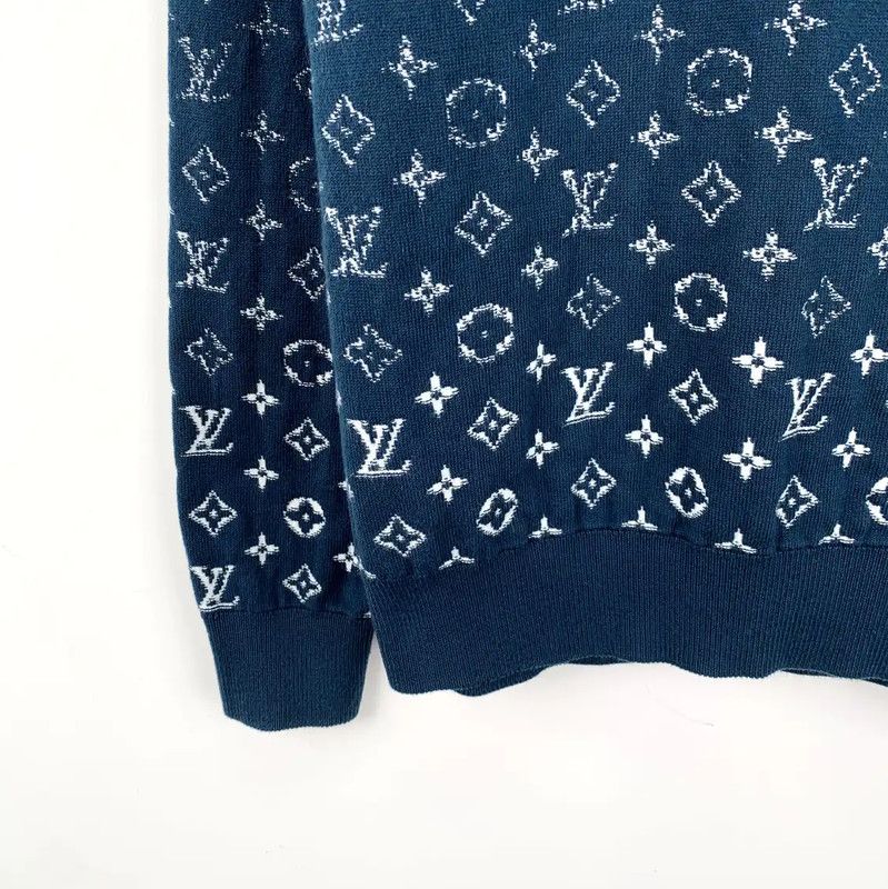 Louis Vuitton Louis Vuitton Blue Cotton Women's Sweatshirt Size S 0089 Size S / US 4 / IT 40 - 4 Thumbnail