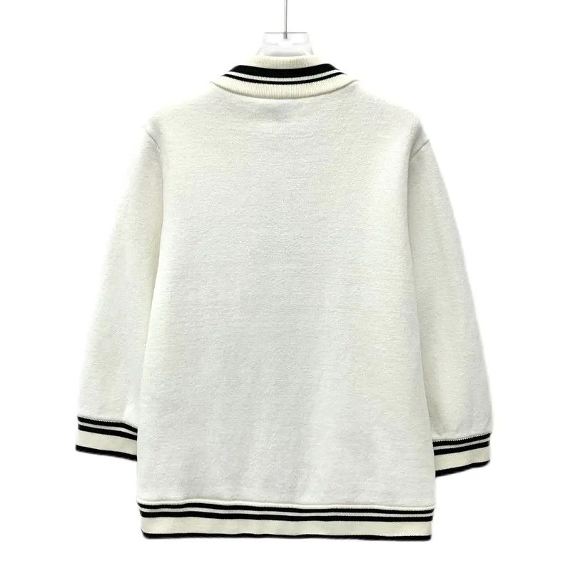 Louis Vuitton Louis Vuitton White Wool Women's Jacket 0089 Size L / US 10 / IT 46 - 2 Thumbnail