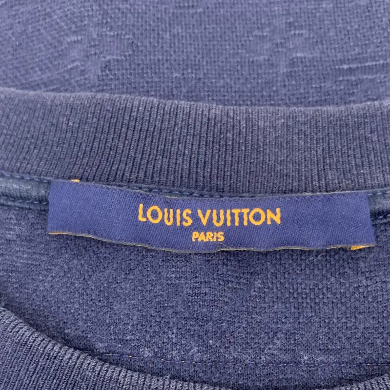 Louis Vuitton Louis Vuitton Navy Cotton T-Shirt for Women 0089 Size M / US 6-8 / IT 42-44 - 3 Thumbnail