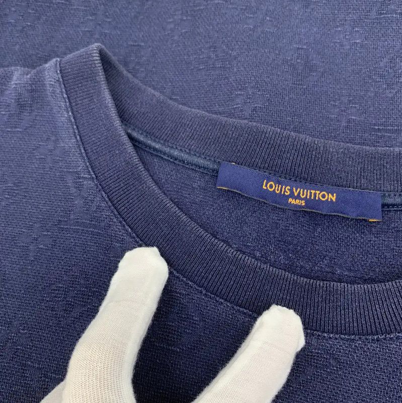 Louis Vuitton Louis Vuitton Navy Cotton T-Shirt for Women 0089 Size M / US 6-8 / IT 42-44 - 6 Thumbnail