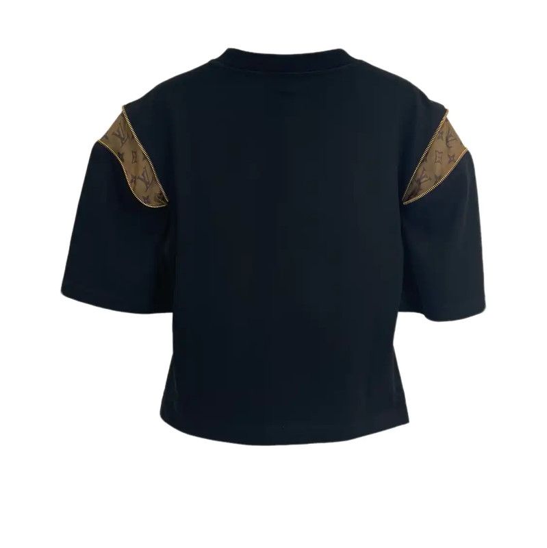 Louis Vuitton Louis Vuitton Black Summer Cotton Short Sleeve Tee 0089 Size M / US 6-8 / IT 42-44 - 2 Thumbnail