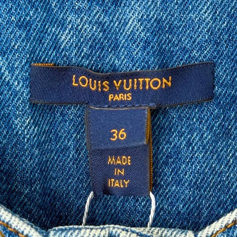 Louis Vuitton Louis Vuitton Blue Cotton Blend Women's Dress 0089 Size L / US 10 / IT 46 - 4 Thumbnail