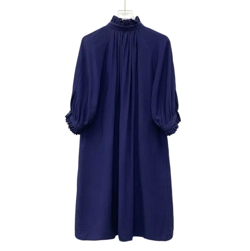 Louis Vuitton Louis Vuitton Women's Silk Dress in Deep Blue 0089 Size S / US 4 / IT 40 - 2 Thumbnail