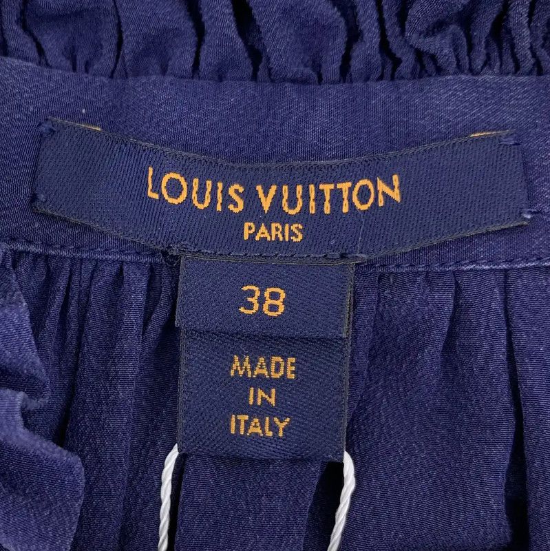 Louis Vuitton Louis Vuitton Women's Silk Dress in Deep Blue 0089 Size S / US 4 / IT 40 - 5 Thumbnail