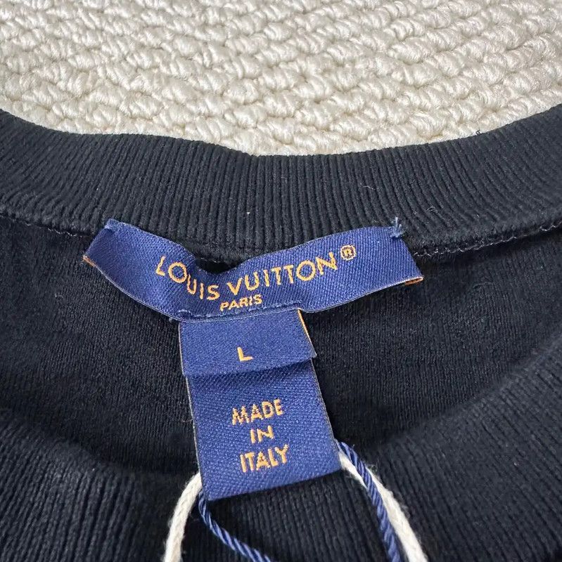 Louis Vuitton Louis Vuitton Black Cotton T-Shirt for Women 0089 Size L / US 10 / IT 46 - 3 Thumbnail
