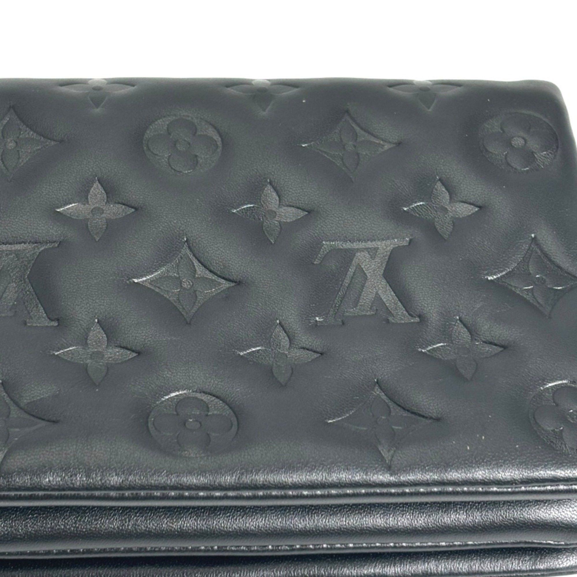 Louis Vuitton Louis Vuitton Monogram Pochette Coussin Shoulder Bag in Lambskin, M82116, Black Size ONE SIZE - 16 Thumbnail