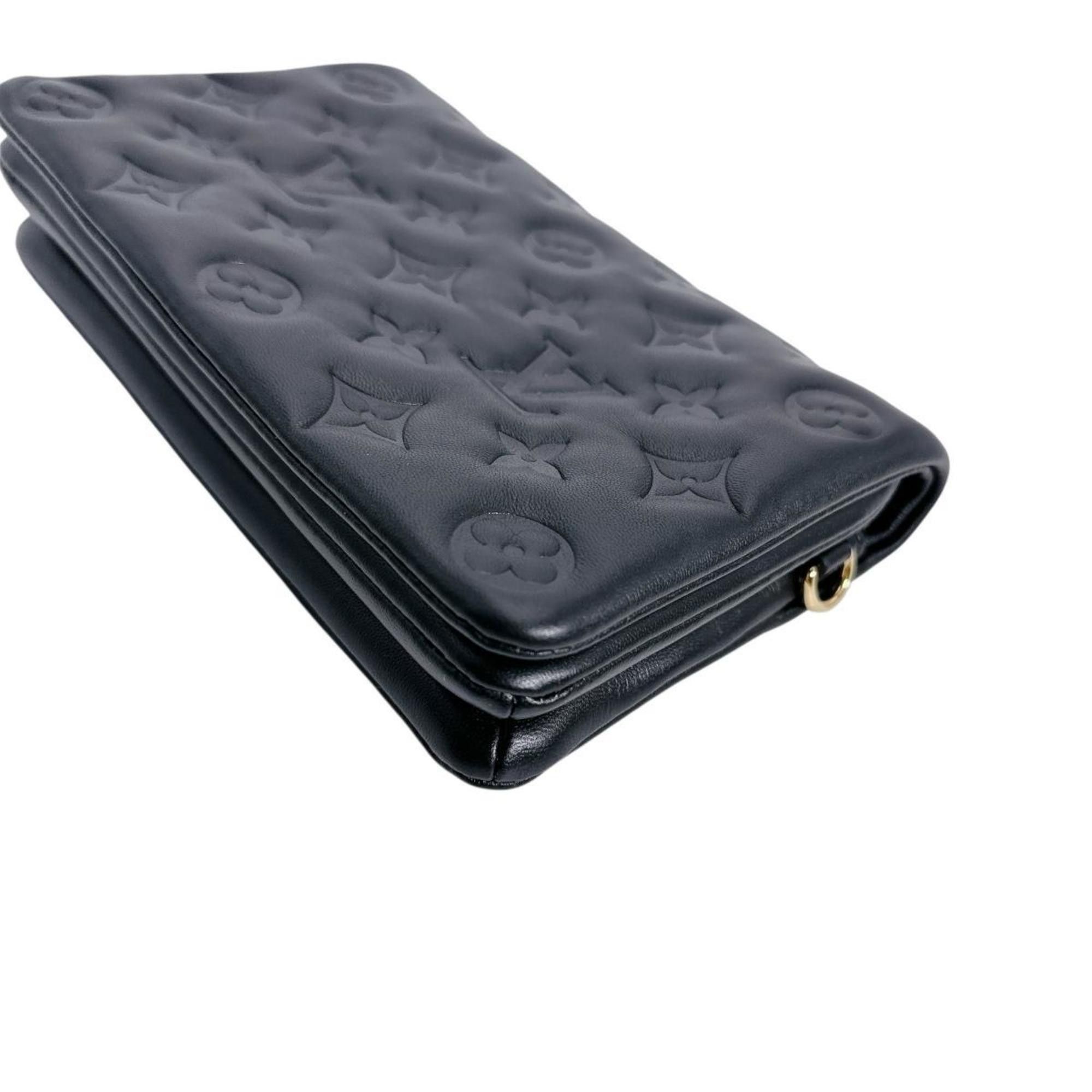 Louis Vuitton Louis Vuitton Monogram Pochette Coussin Shoulder Bag in Lambskin, M82116, Black Size ONE SIZE - 9 Thumbnail