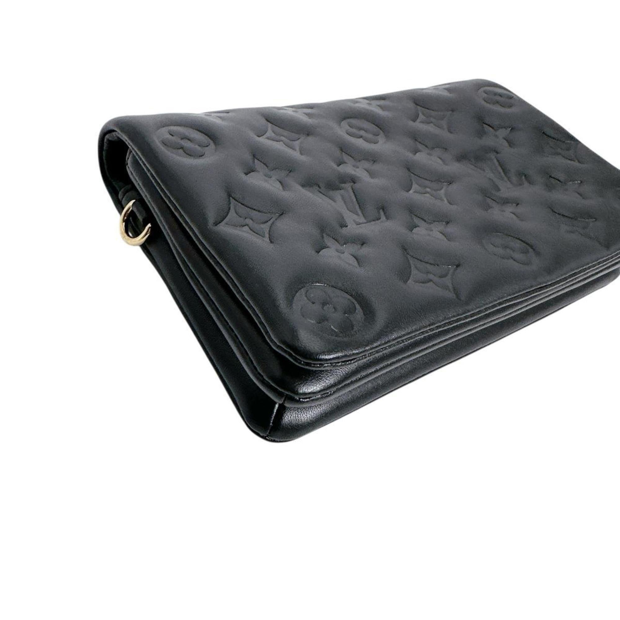 Louis Vuitton Louis Vuitton Monogram Pochette Coussin Shoulder Bag in Lambskin, M82116, Black Size ONE SIZE - 8 Thumbnail