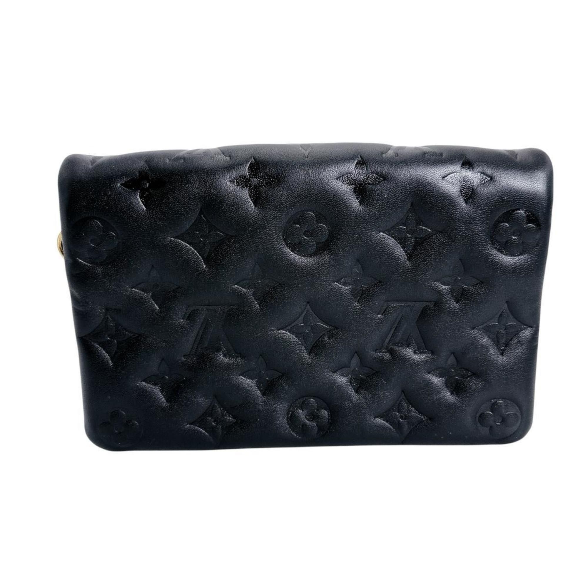 Louis Vuitton Louis Vuitton Monogram Pochette Coussin Shoulder Bag in Lambskin, M82116, Black Size ONE SIZE - 3 Thumbnail