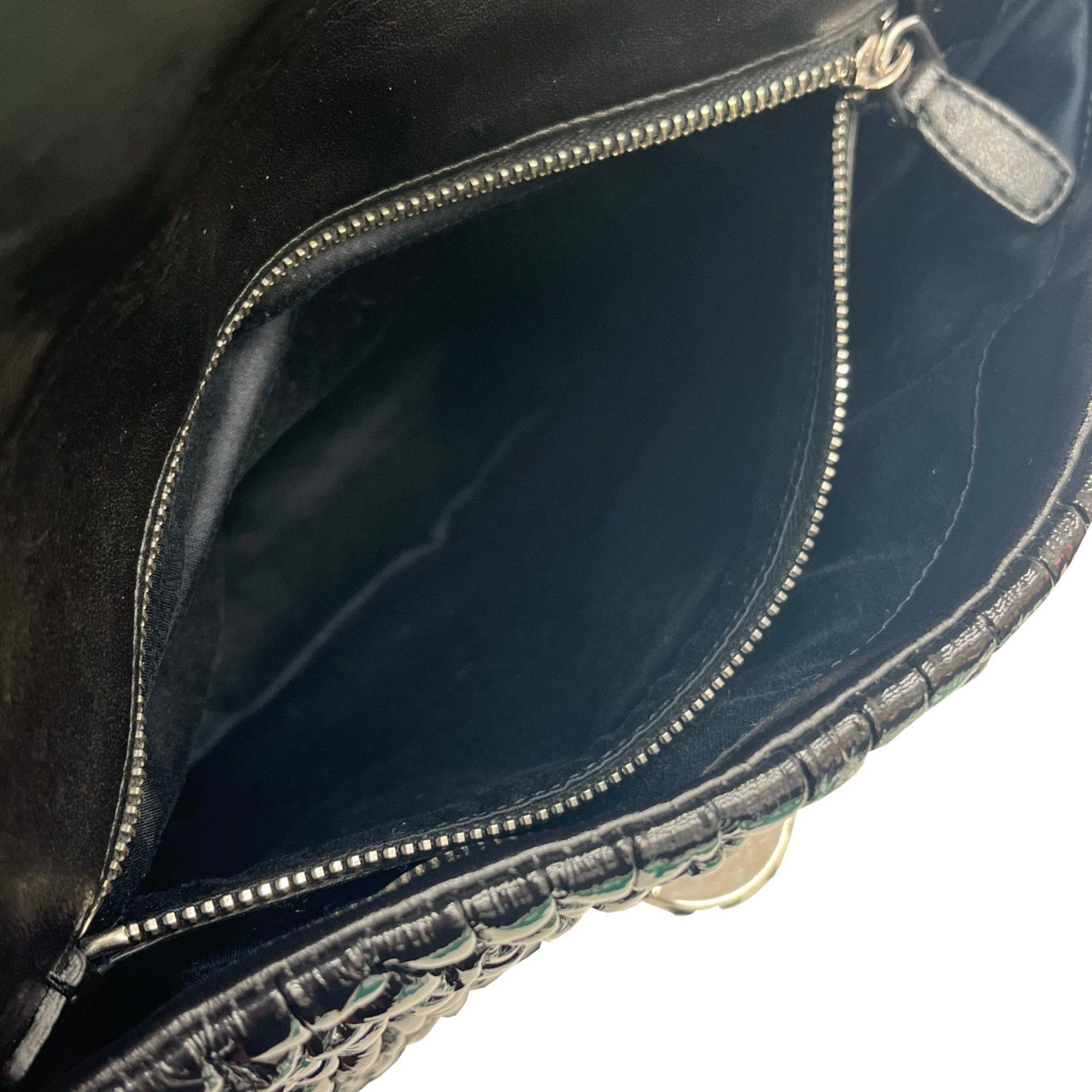 Miu Miu MIUMIU Miu Matelasse Jeweled Patent Black 2-Way Bag Shoulder Clutch for Women Size ONE SIZE - 9 Thumbnail