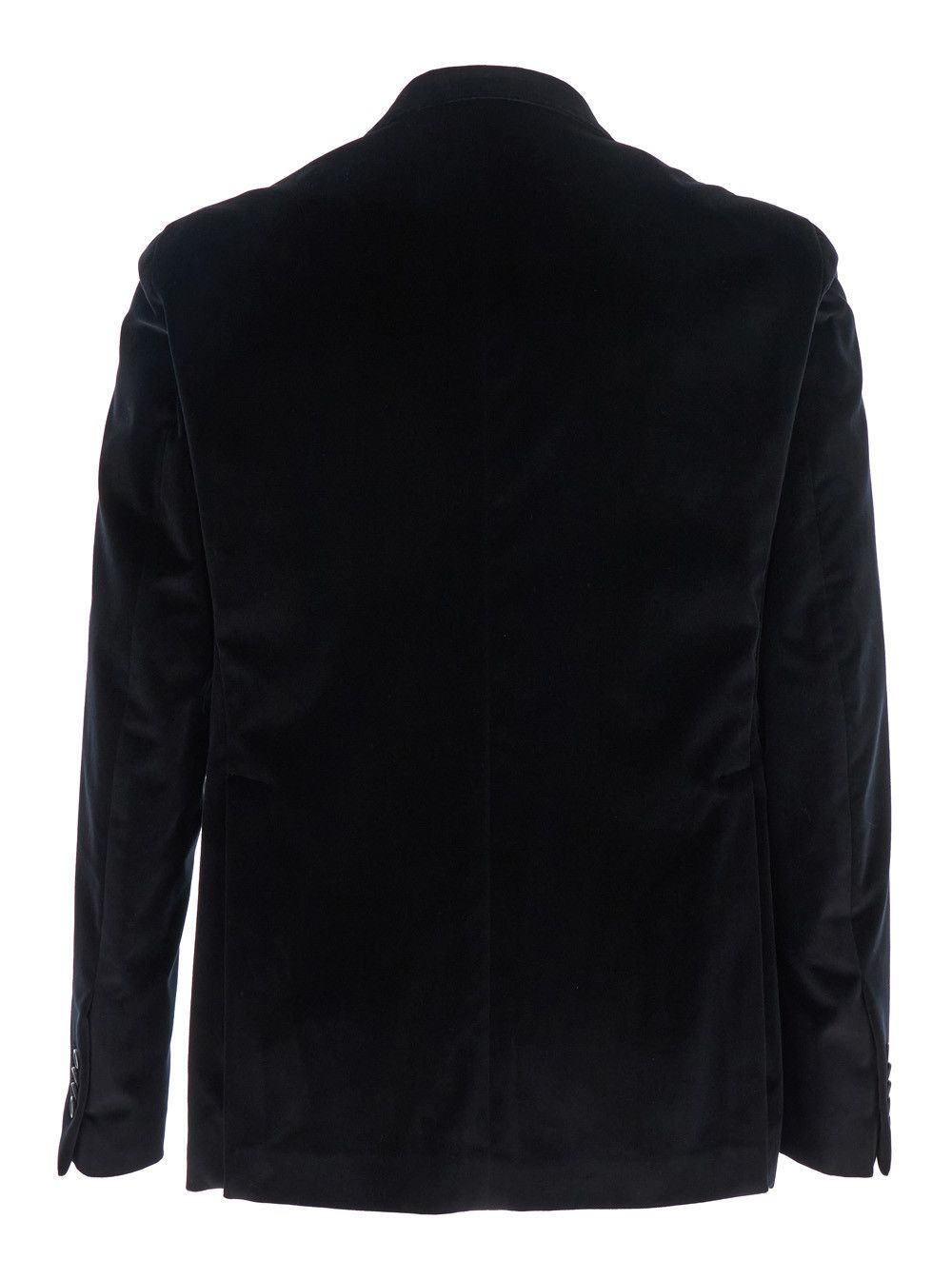 Tagliatore Black Single-Breasted Jacket with Notched Revers in Velvet Man Size US XXL / EU 58 / 5 - 2 Thumbnail