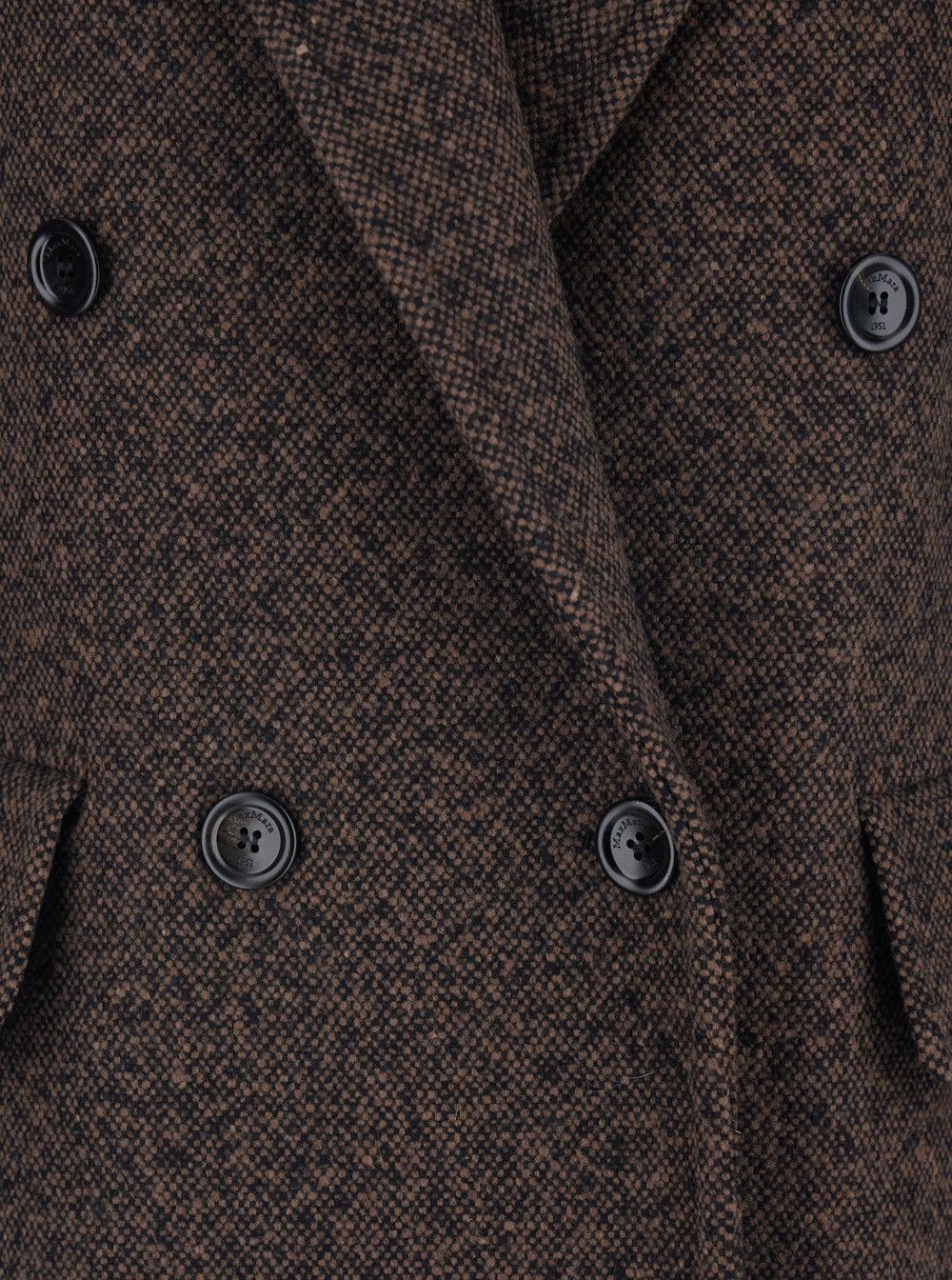 Max Mara 'Arco' Brown Double-Breasted Coat with Peak Revers and Half Belt in Wool and Cashmere Woman Size M / US 6-8 / IT 42-44 - 3 Thumbnail