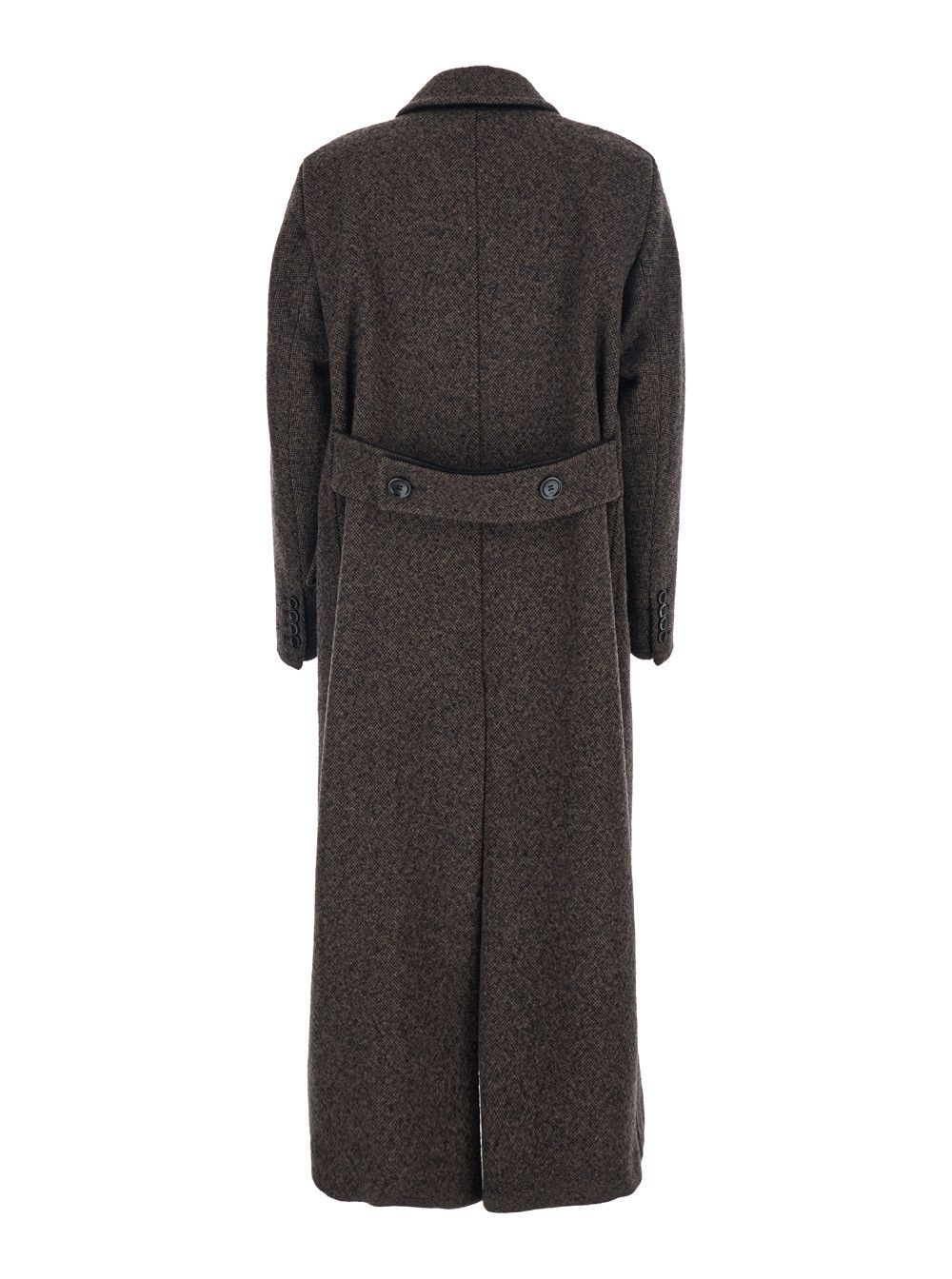 Max Mara 'Arco' Brown Double-Breasted Coat with Peak Revers and Half Belt in Wool and Cashmere Woman Size M / US 6-8 / IT 42-44 - 2 Thumbnail