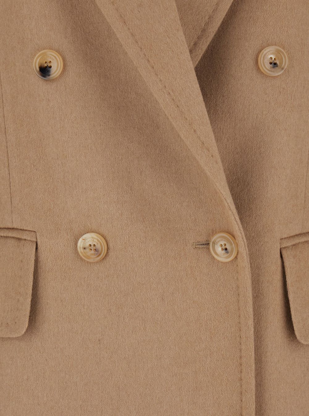 Max Mara 'Olimpia' Beige Double-Breasted Jacket with Peak Revers in Wool Woman Size M / US 6-8 / IT 42-44 - 3 Thumbnail