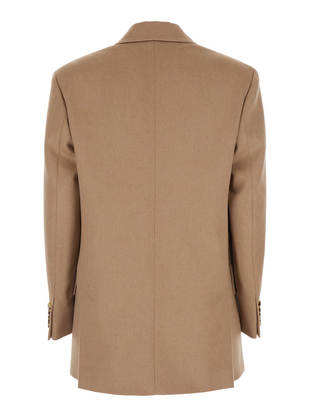 Max Mara 'Olimpia' Beige Double-Breasted Jacket with Peak Revers in Wool Woman Size M / US 6-8 / IT 42-44 - 2 Thumbnail