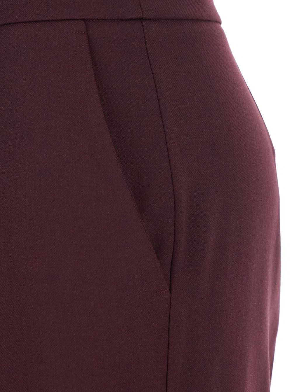 TWINSET Violet Pants with Concealed Front Closure and Logo Plaque on the Rear in Wool Blend Stretch Woman Size 32" / US 10 / IT 46 - 3 Thumbnail