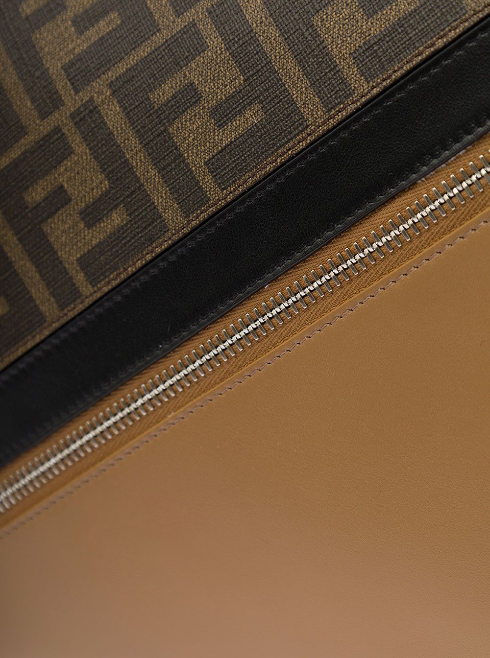 Fendi Brown Flat Pouch with Leather Diagonal Insert Man Fendi Size ONE SIZE - 3 Thumbnail