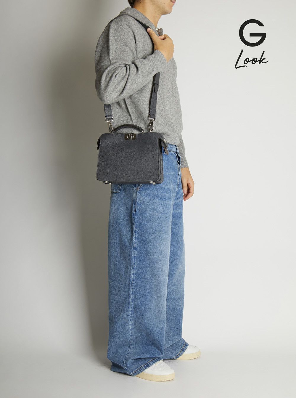 Fendi 'ISeeU Small' Grey Handbag with Removable Internal Pocket in Leather Man Size ONE SIZE - 7 Thumbnail
