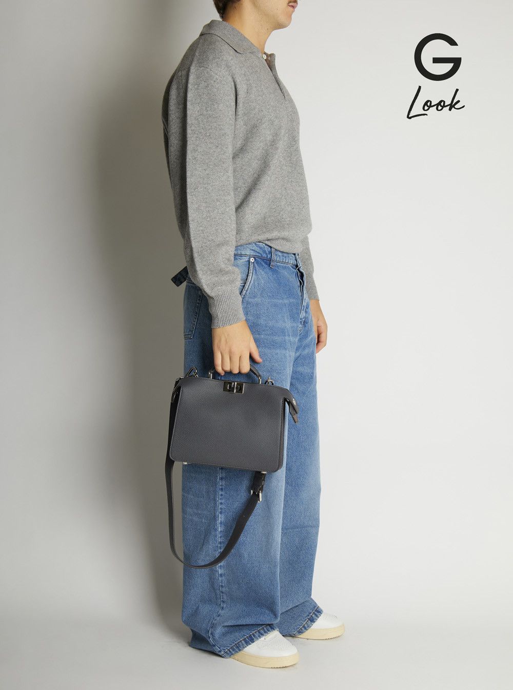 Fendi 'ISeeU Small' Grey Handbag with Removable Internal Pocket in Leather Man Size ONE SIZE - 6 Thumbnail