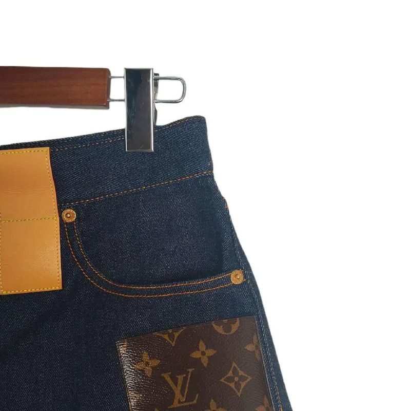 Louis Vuitton Louis Vuitton Blue Cotton Denim Shorts for Women 0089 Size 23" - 3 Thumbnail